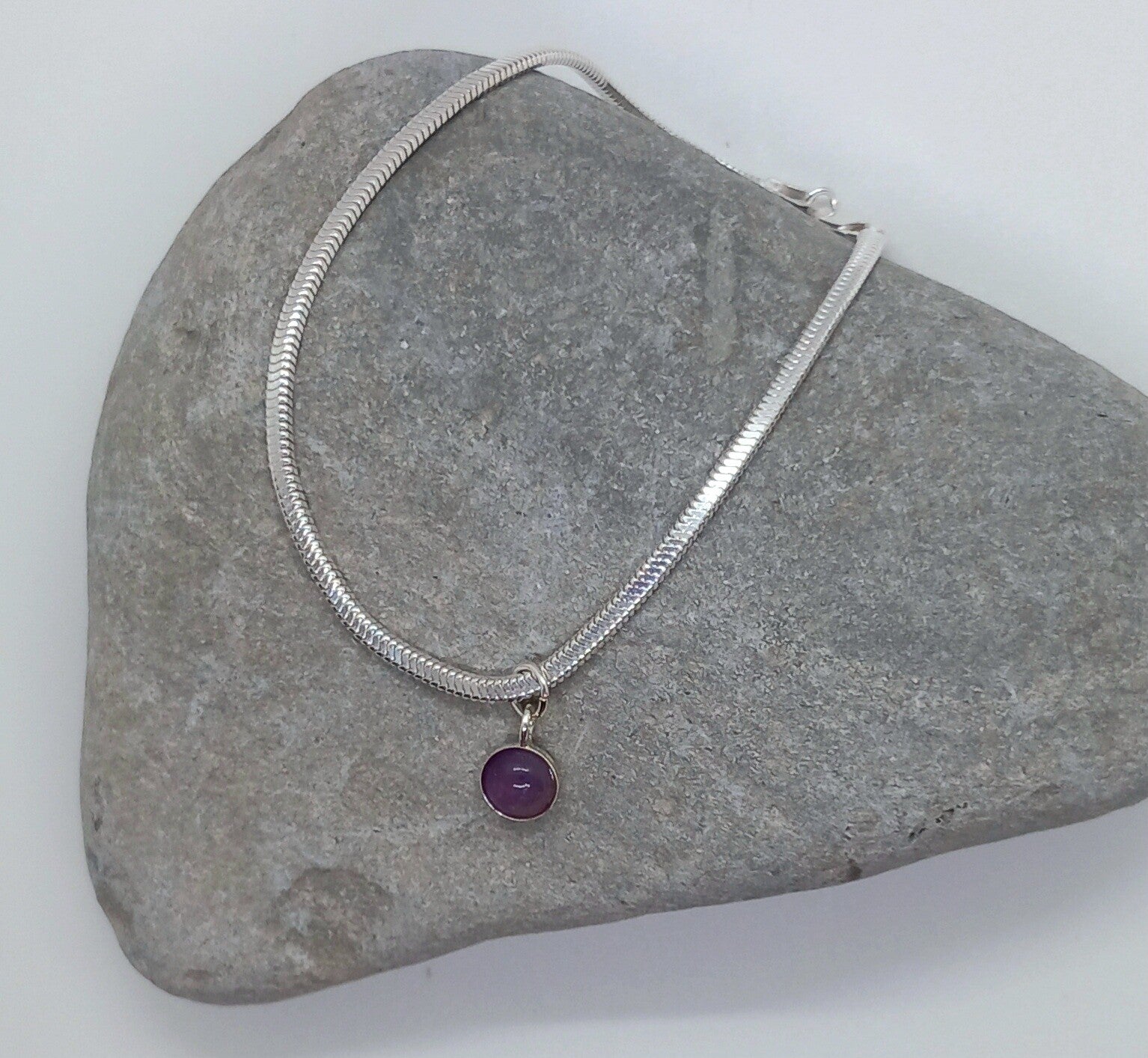 Amethyst Snake Chain Bracelet
