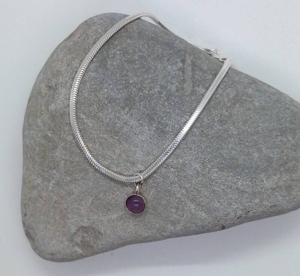 Amethyst Snake Chain Bracelet