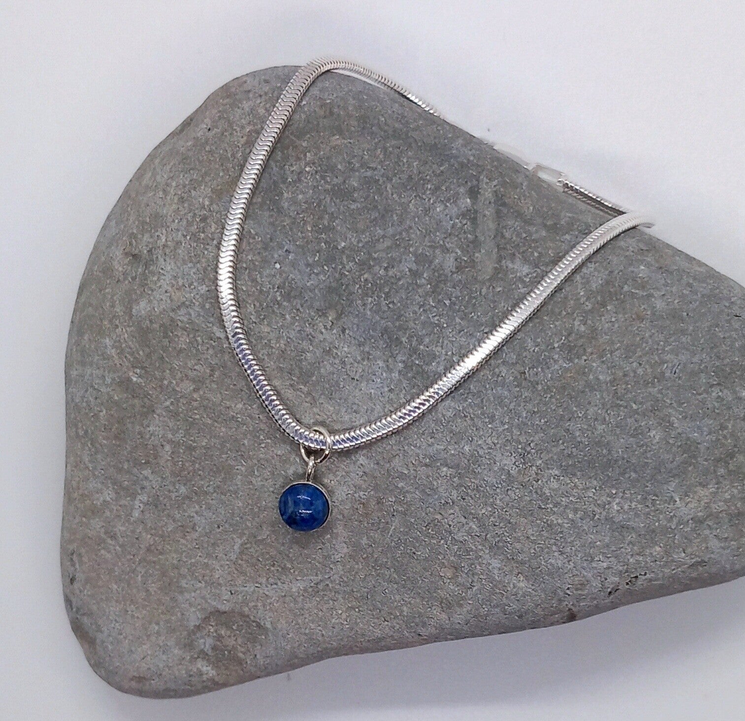 Blue Lapis Lazuli Snake Chain Bracelet
