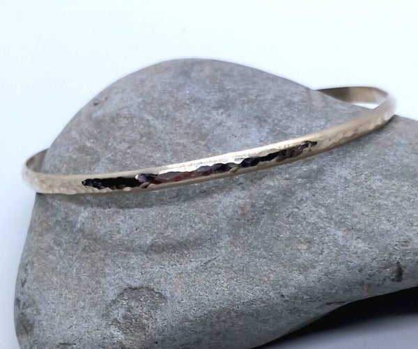 Sterling Silver Hammered Bangle