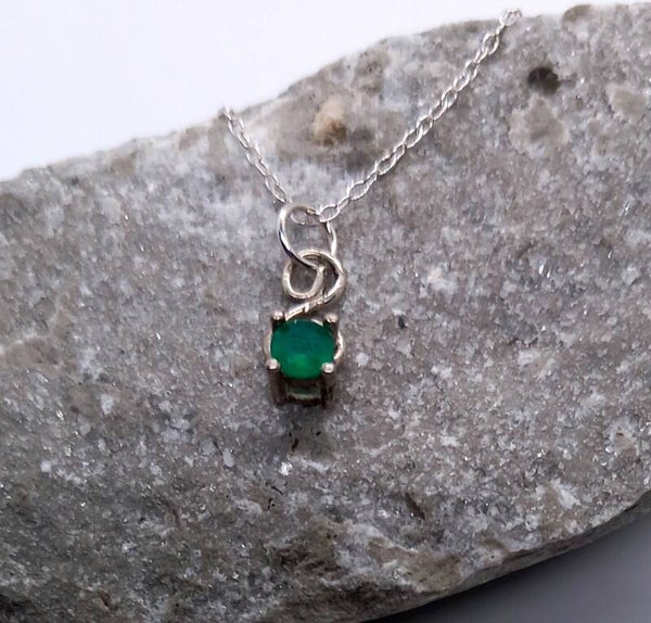 Green Onyx Silver Pendant