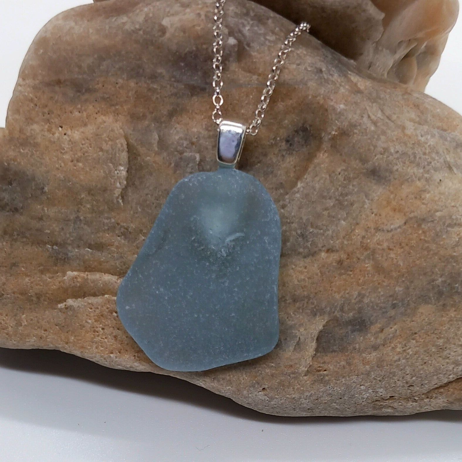 Blue Seaglass Pendant