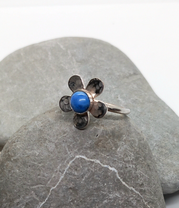 Flower & Blue Apatite Ring