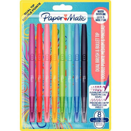 Blister de 8 feutres Flair Dual bi-pointes