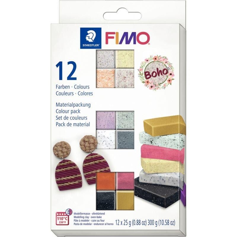 Lot 12 pains Fimo Effet Boho