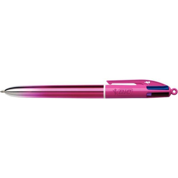 Stylo bille 4 couleurs BIC Smooth, rose