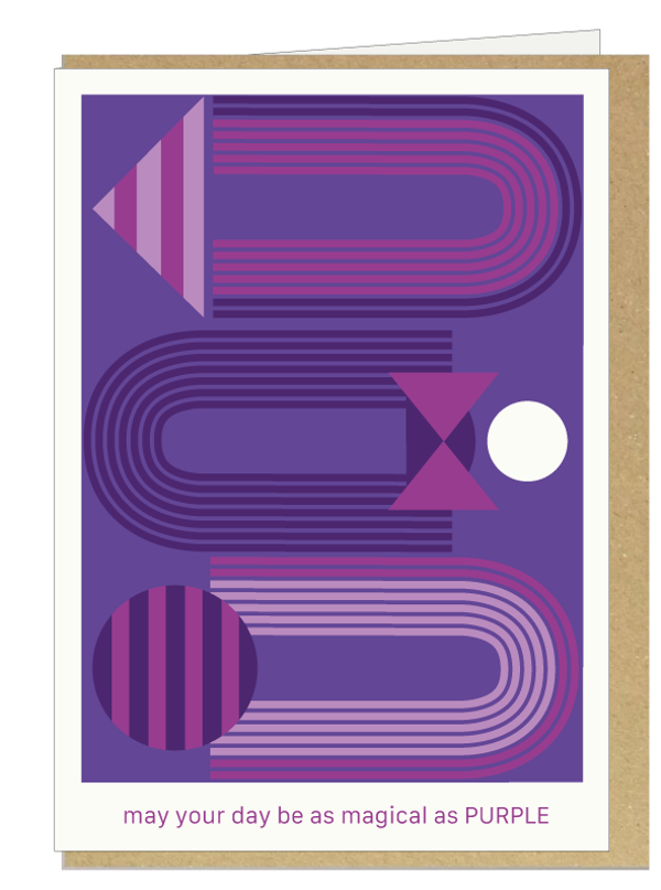 dubbele wenskaart keuze uit PURPLE, TURQUOISE of RED