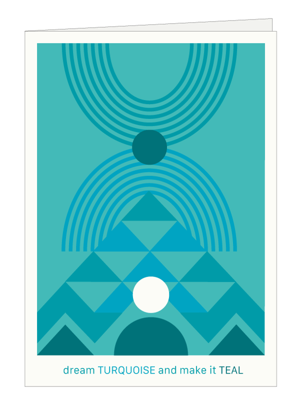 dubbele wenskaart TEAL