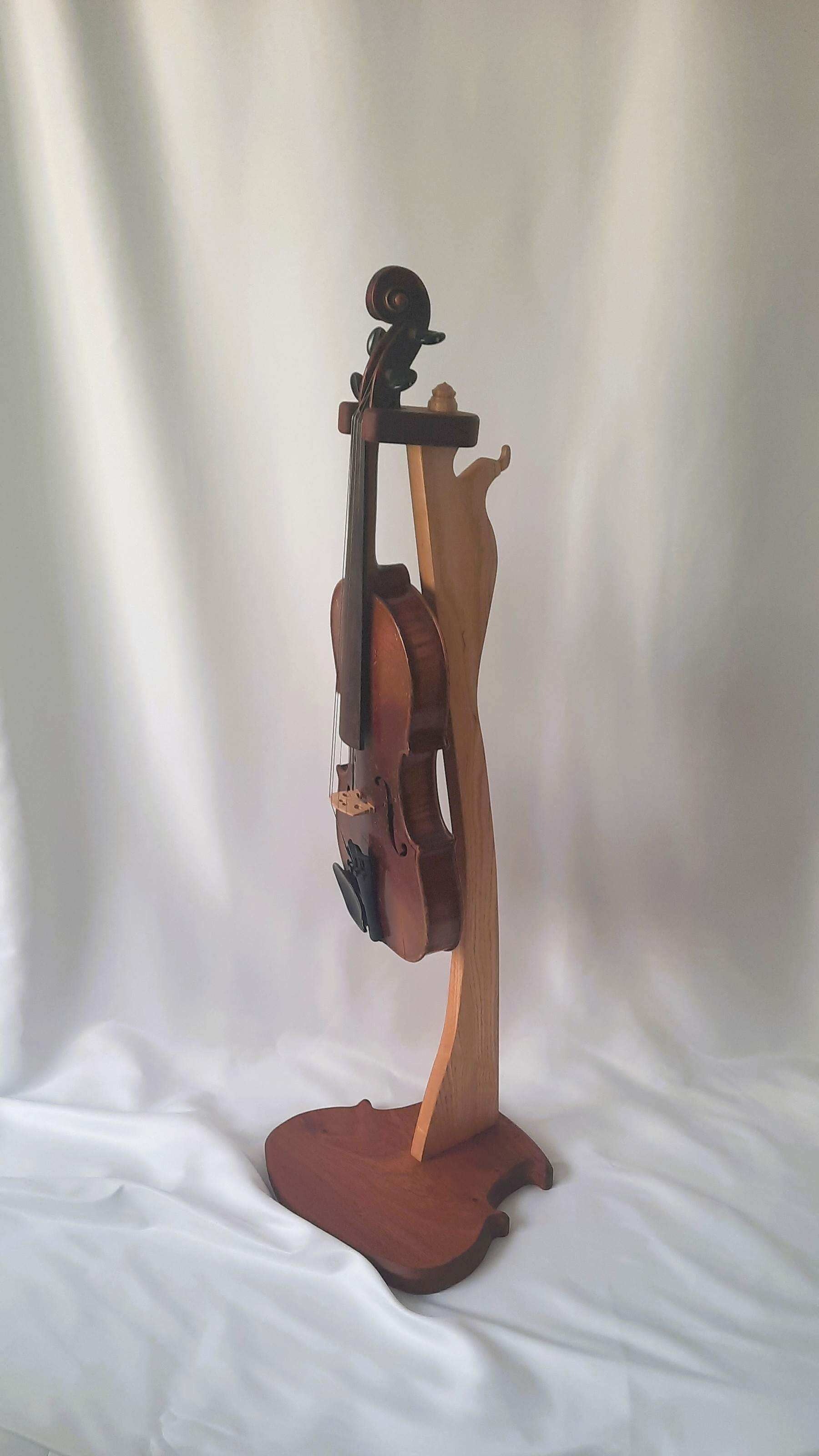 Fiddle stand with bow holder