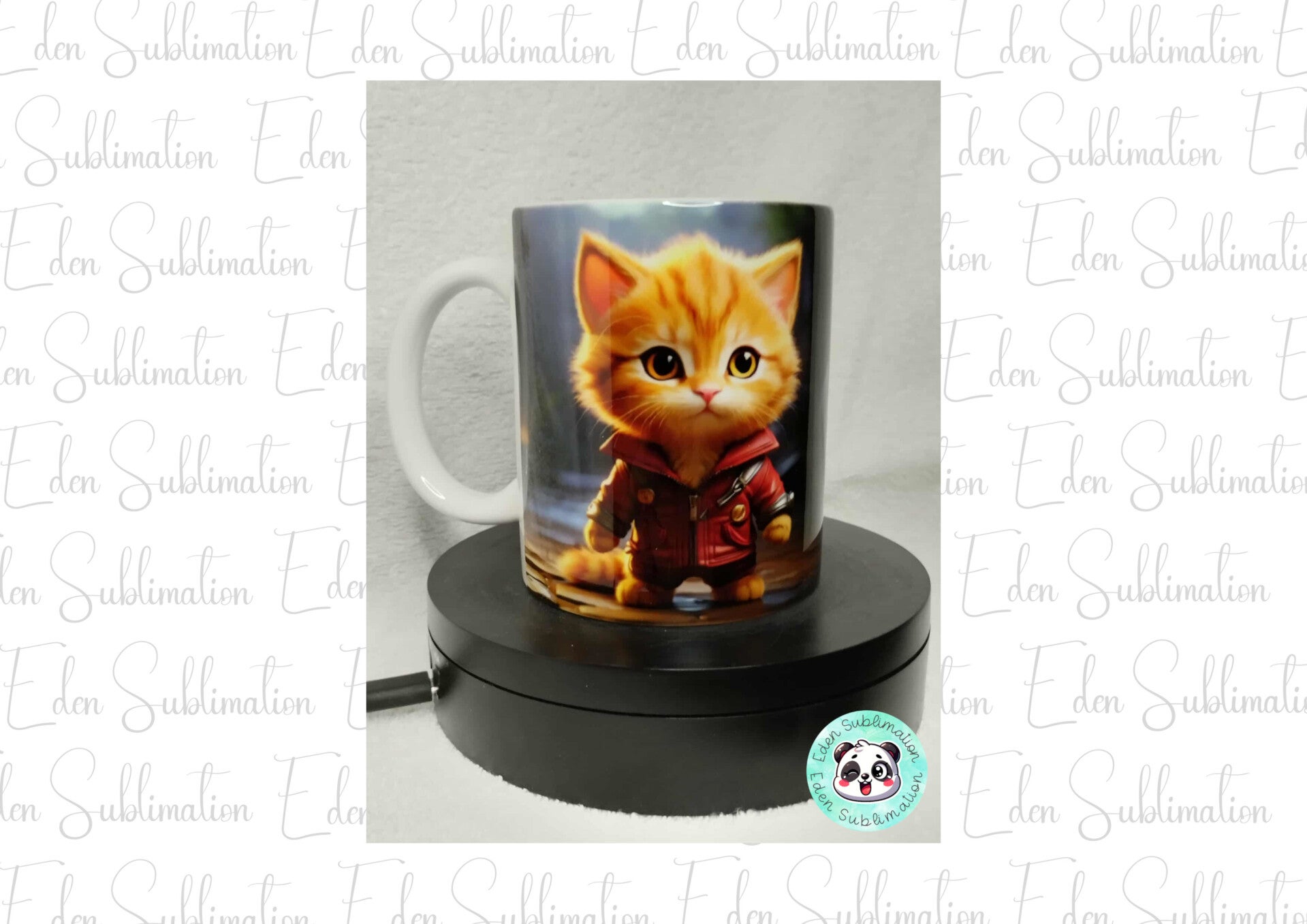 Mug Chat Kawaii Motard Blouson Rouge