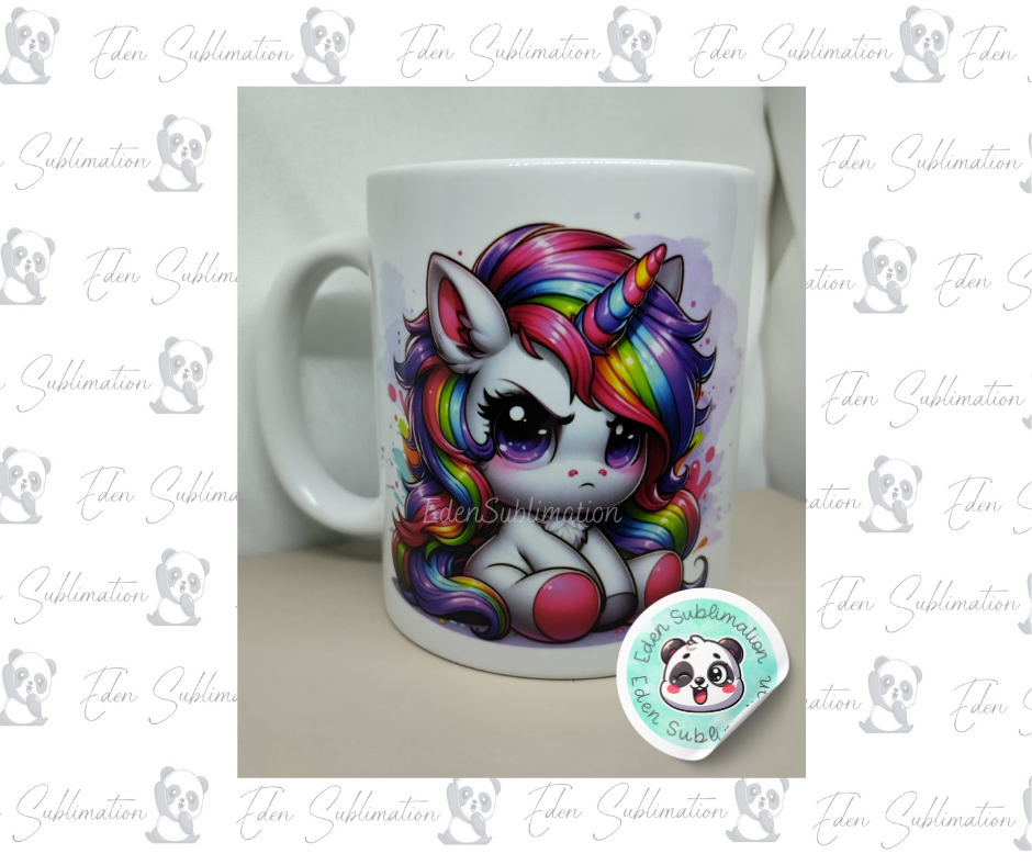 Mug Licorne Boudeuse – Kawaii Poétique
