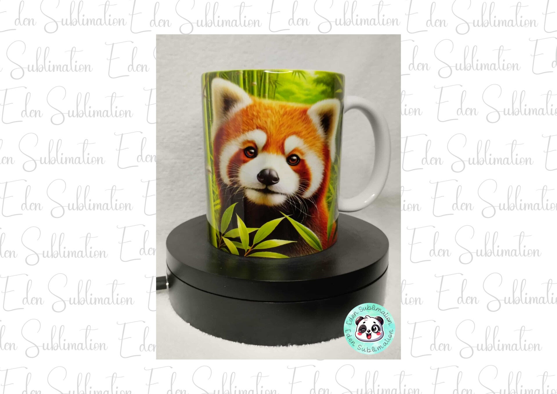 Mug panda roux réaliste illustration animale imprimé par sublimation dans les Vosges près de Charmes
