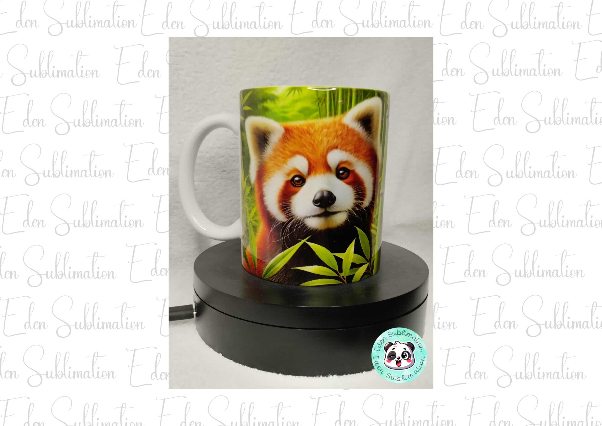 Mug panda roux réaliste