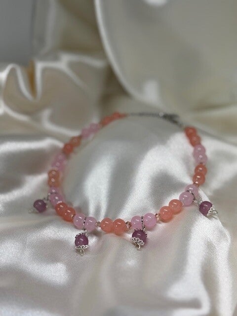 🌸 Perlenhalskette „Rosé Dream“