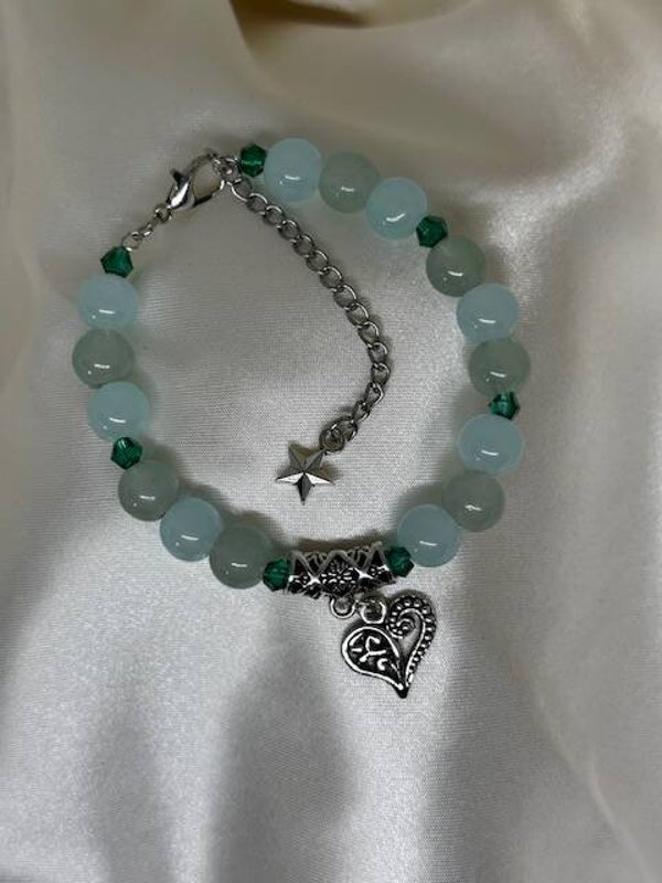 💚 Perlenarmband „Emerald Heart“