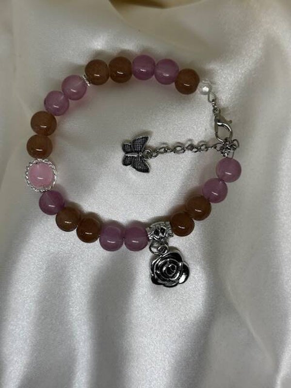 🌹 Perlenarmband „Rose Charm“