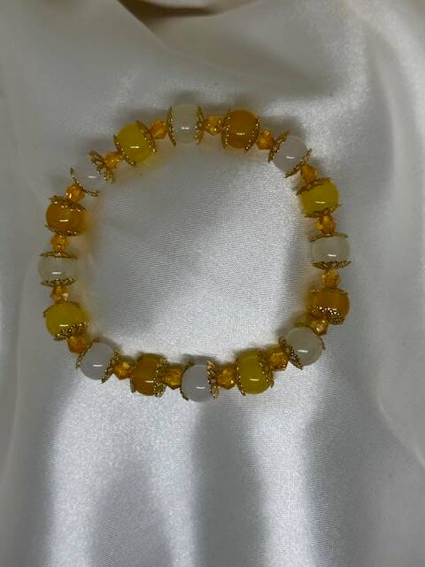 ☀️ Perlenarmband „Golden Sunshine“