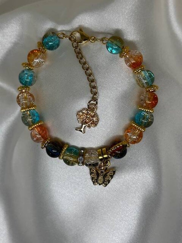 🦋 Perlenarmband „Golden Butterfly“6920