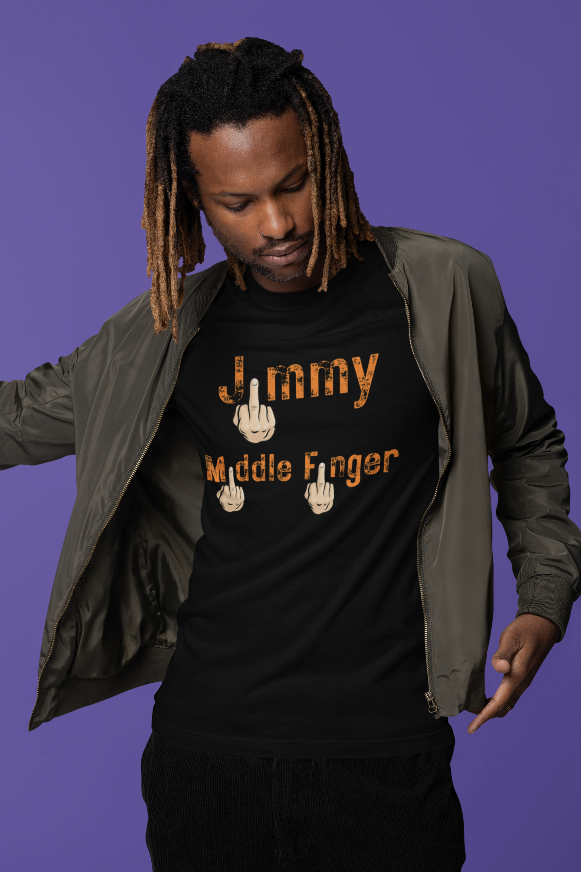 Custom “Middle Finger” Name T-Shirt