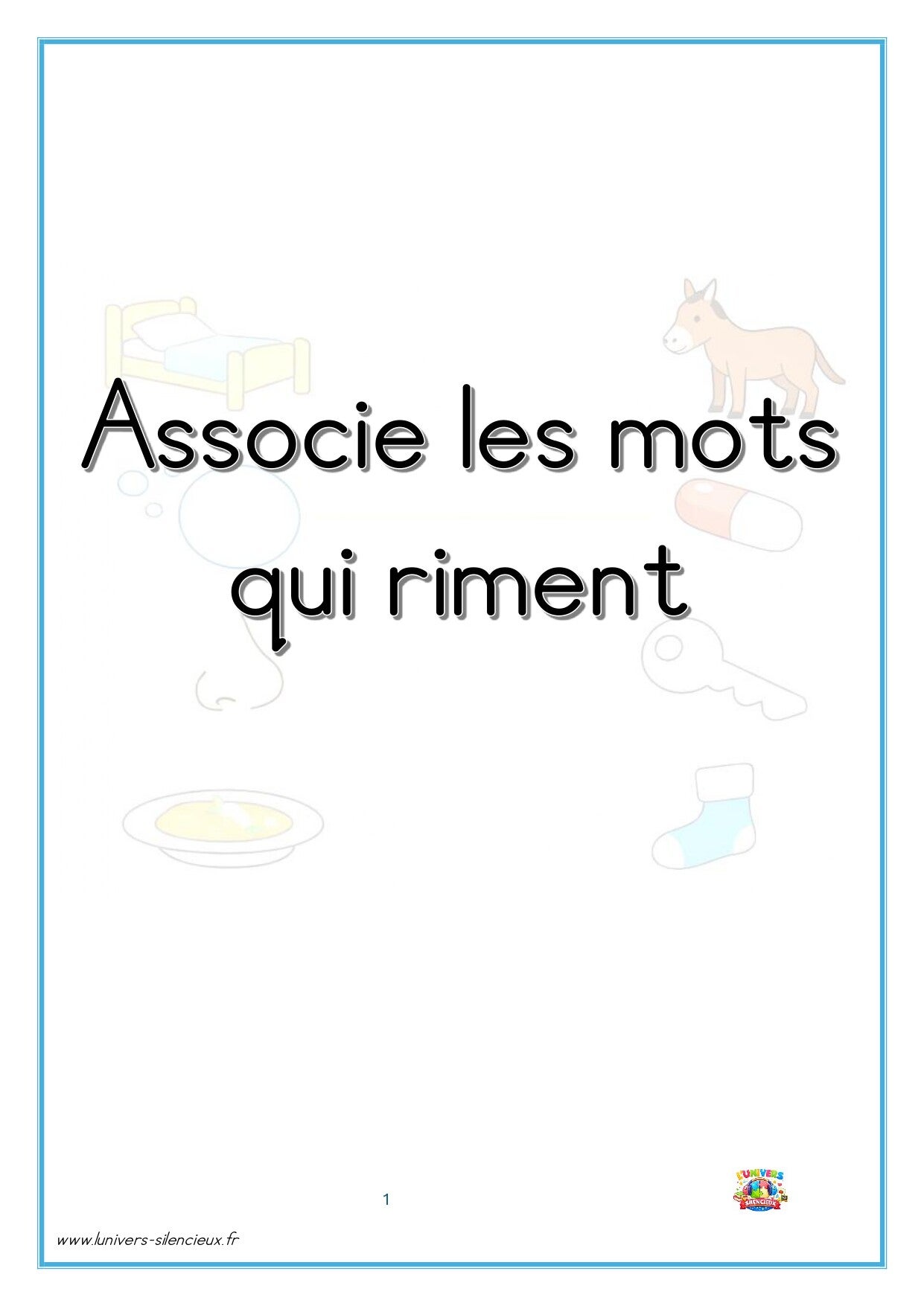 Associer les images dont les mots ont la même rime