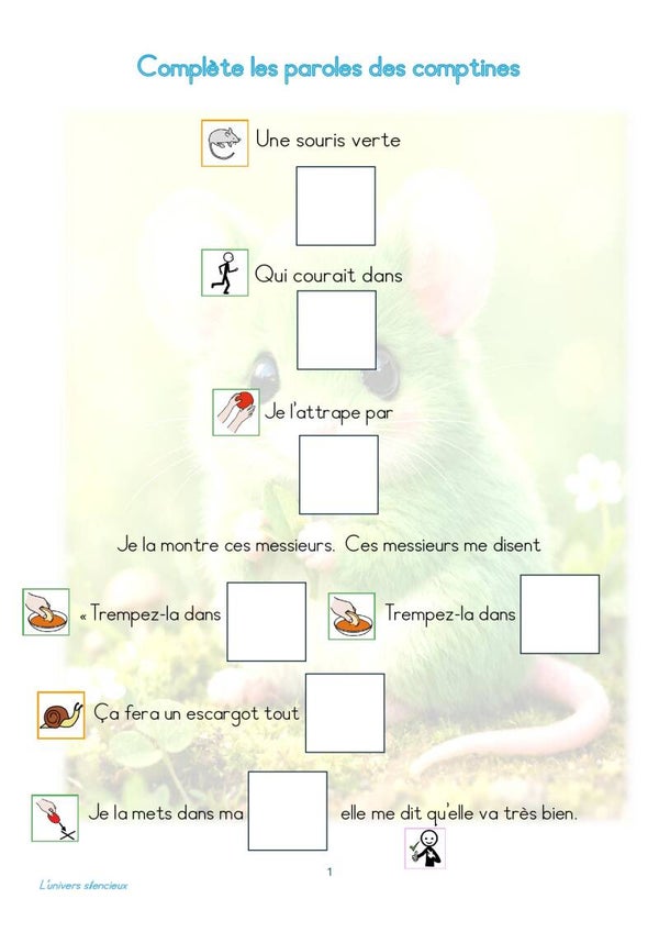 Complète les comptines