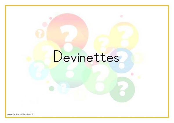 Devinettes- pictogrammes