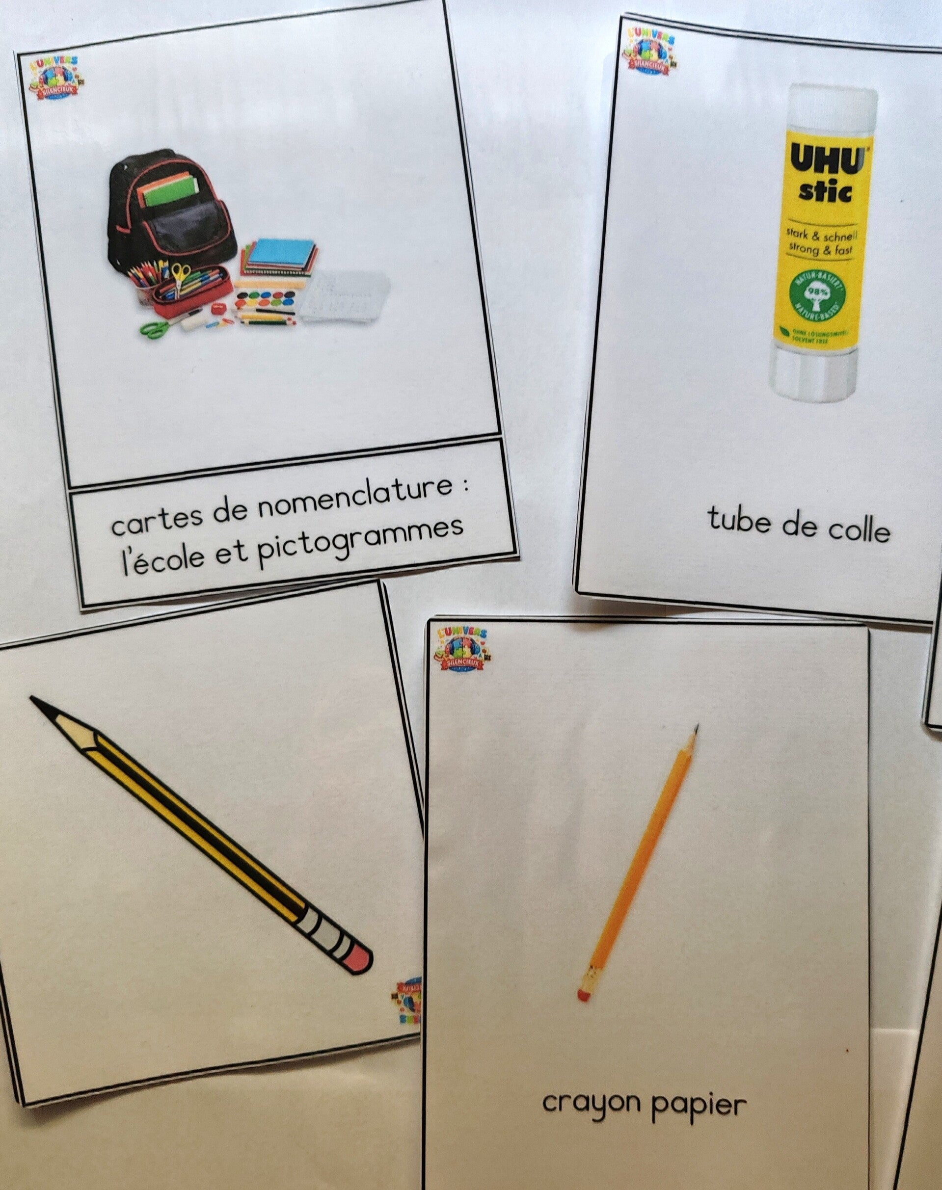 cartes de nomenclatures écoles avec pictogrammes