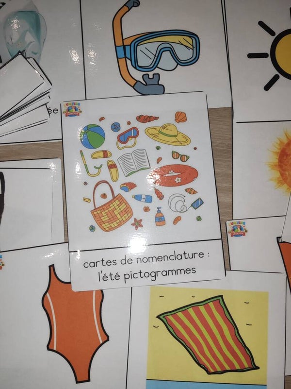 Cartes Montessori - été - pictogrammes