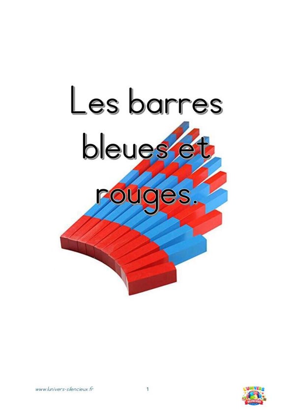 Mathématique Montessori - Les barres bleues et rouges - consignes visuelles