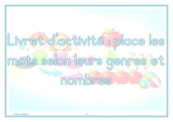 livret genre et nombres