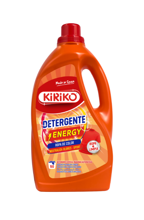 KIRIKO Detergente Energy Ropa de Color – Máxima Potencia (50 lavados)