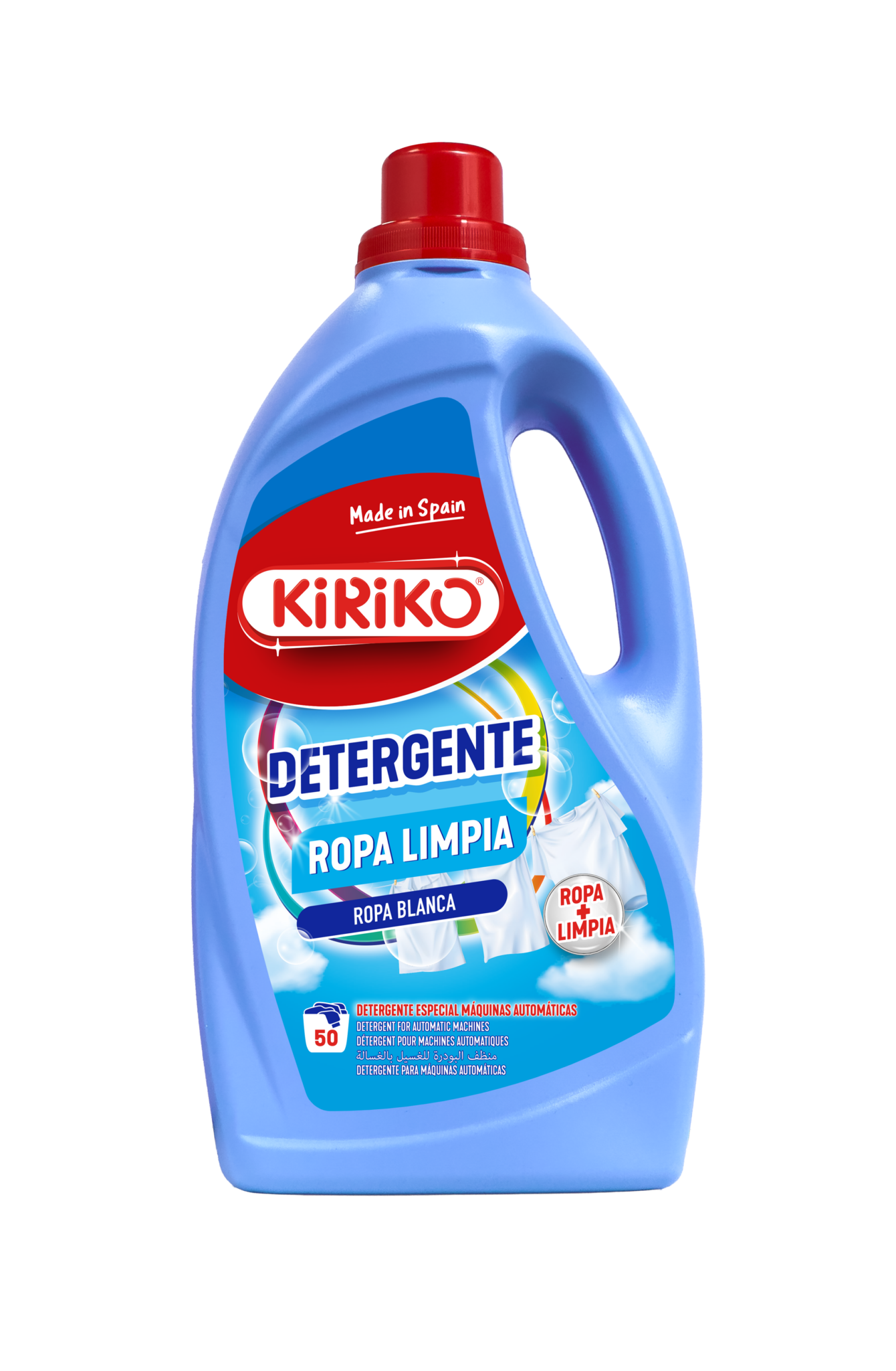KIRIKO Detergente Ropa Limpia Ropa Blanca 2,8 L (50 lavados)