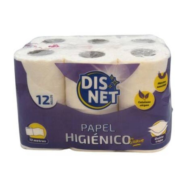DISNET Papel Higiénico Suave 12 u