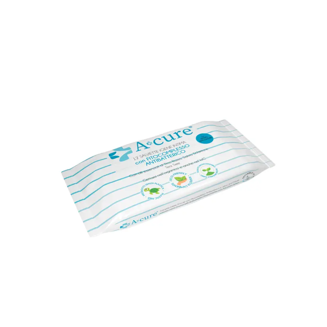 Toallitas íntimas antibacterianas A+Cure, paquete de 12