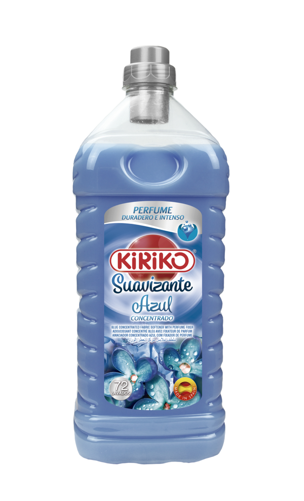 Suavizante Concentrado Azul Con Microcápsulas Kiriko 2000 ml.