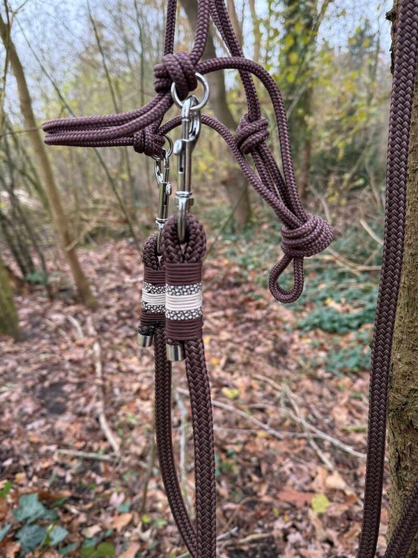 Touwhalster sidepull bruin