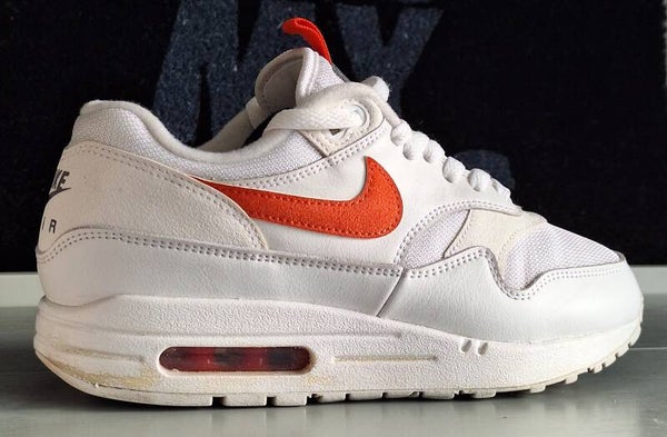 Nike air max 1 - tongue tab white team orange