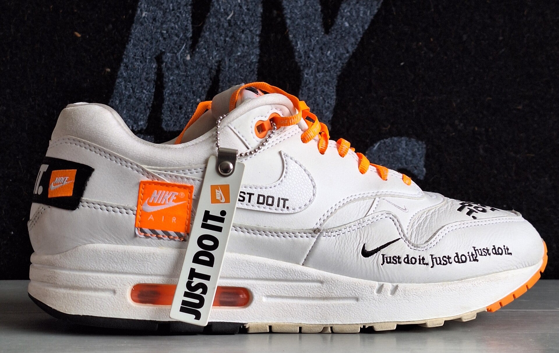 Nike air max 1 - just do it white/orange