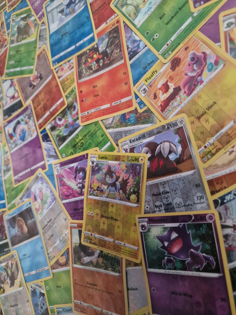 Scrambled Pokemon cards in a frame