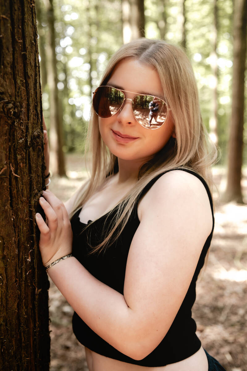 Portrait of Lola taken at Dursley woodlands