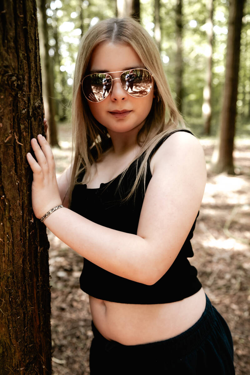 Portrait of Lola taken at Dursley woodlands