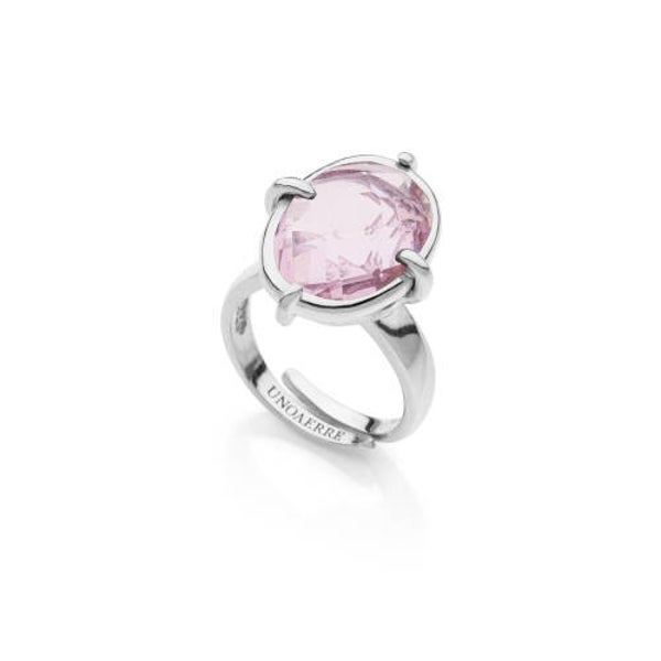Anello con pietra rosa Unoaerre