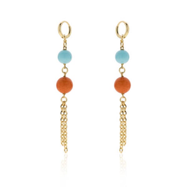 Orecchini Unoaerre con perle e corallo