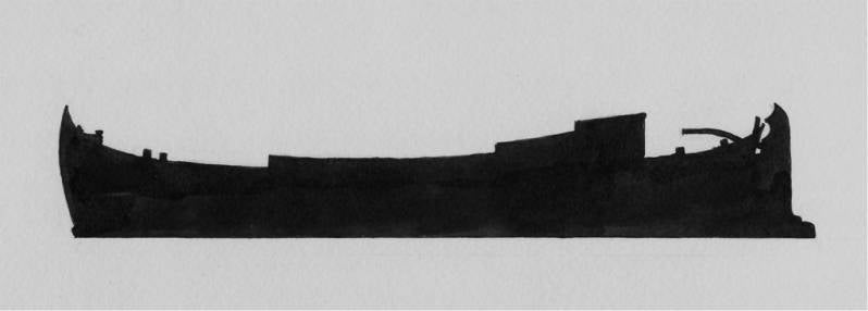 otterschip silhouettekening