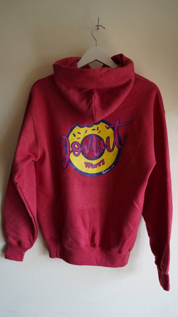 DoNut Worry hoodie Rood