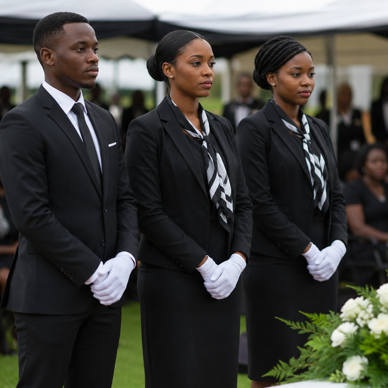 Experienced Memorial Ushers ushering in a memorial event 