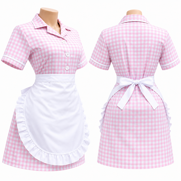 Nanny Uniform Pink with white  checks