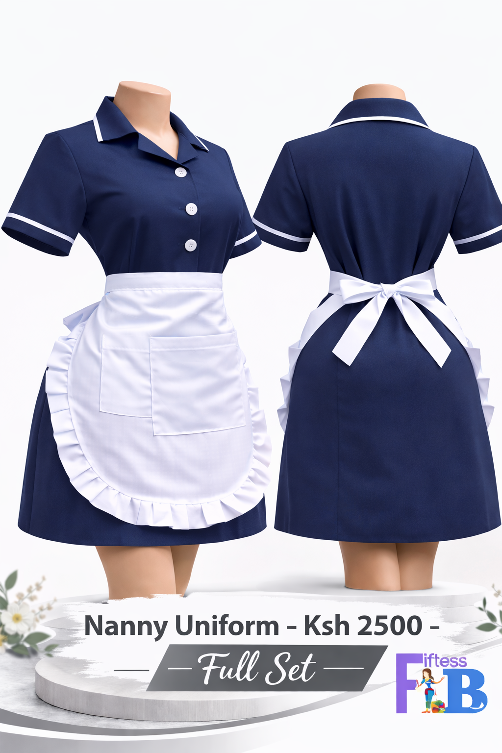 fiftess nannies uniform navy blue