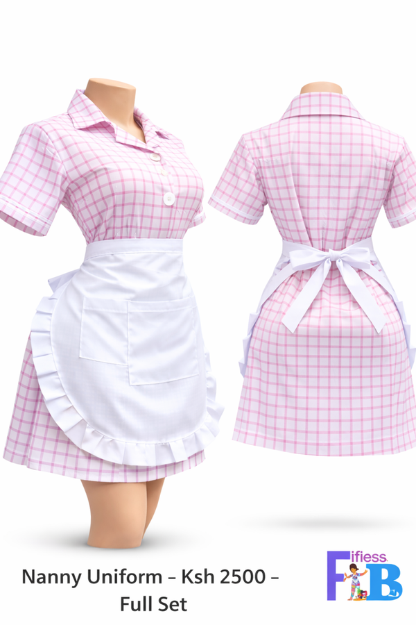 fiftess nannies uniform pink with white  checks