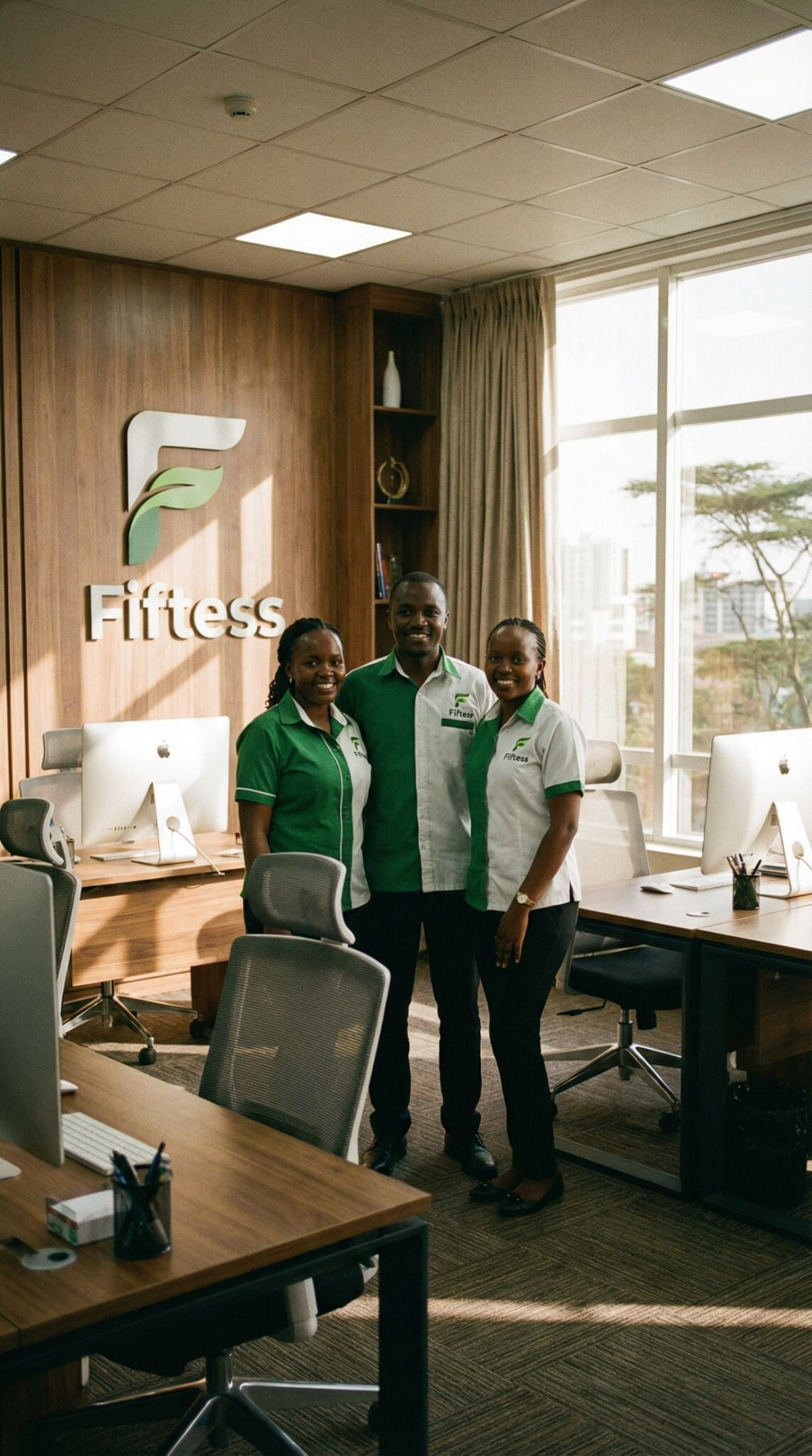 Professional staff at Fiftess Househelp Agency office in Githurai 44, Nairobi, providing nanny, househelp, caregiver, and domestic worker recruitment services.